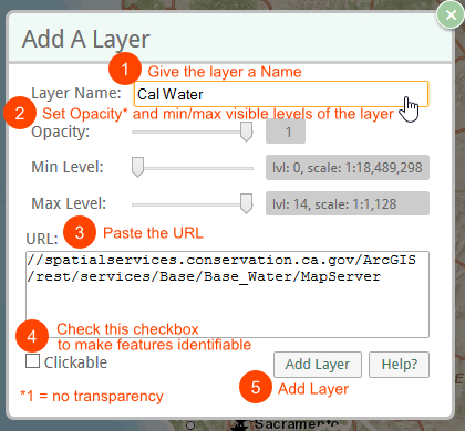 Screenshot of Add A Layer popup window