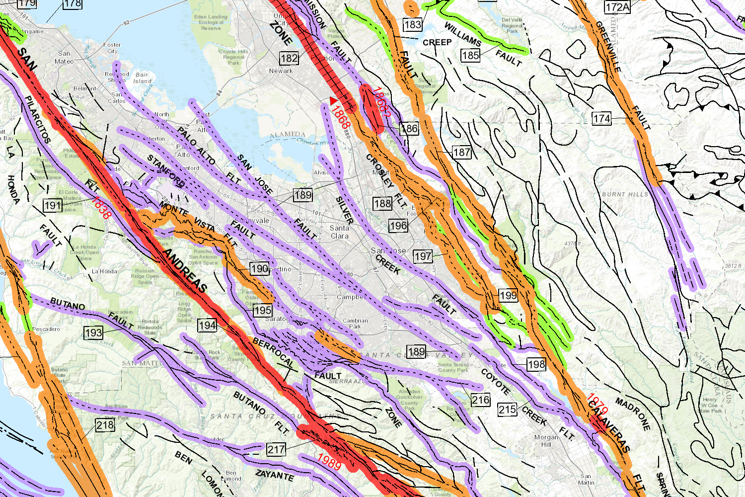 Image of Fault Activity Map of California app